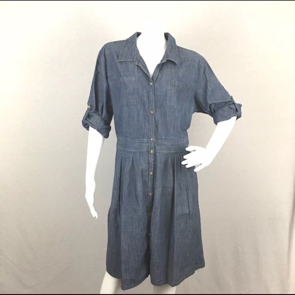 Old Navy Chambray Blue A-Line Dress